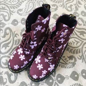 Dr.Martens Page Meadow Cherry Combat Boots
